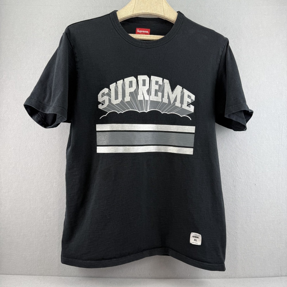 Supreme Cloud Arc Logo Tee Black XL SS19 Streetwear Rare Graphic T-Shirt